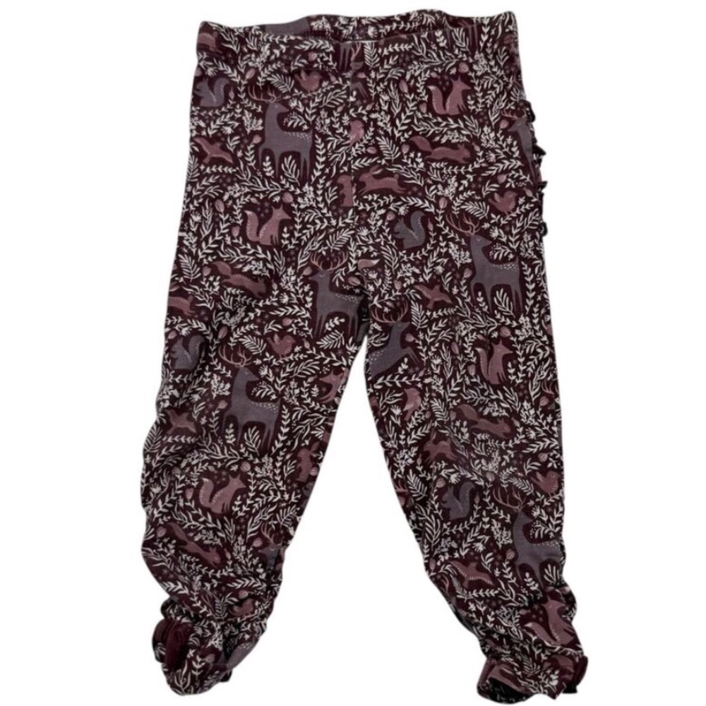 Ruffle Butts Plum and White Fox Print Harem Pants